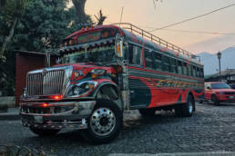 Pimped US school bus in Antigua Guatemala