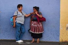 Guatemalan Ladies having a chat on the streets of Antigua